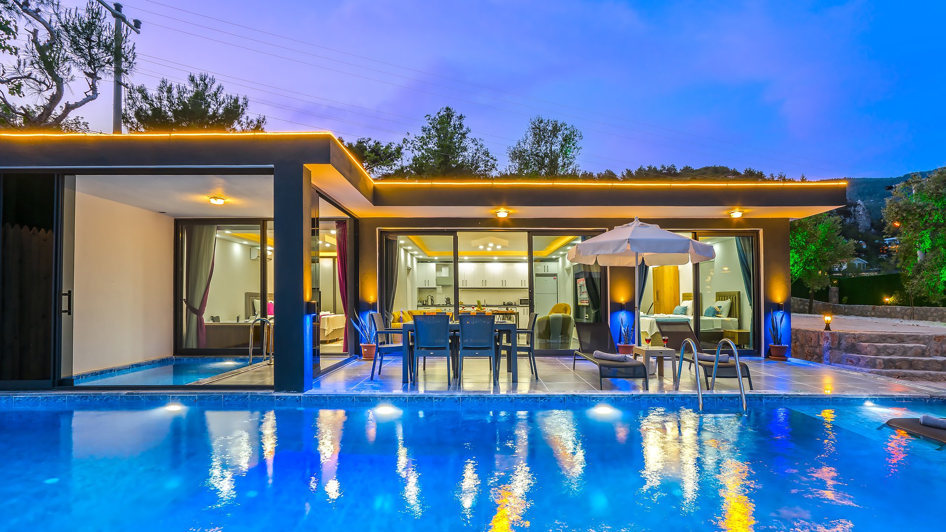 Villa Güneş İslamlar, Isıtmalı Havuzlu Jakuzili Doğa İçerisinde Kiralık Balayı Villası